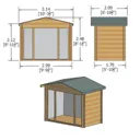Shire Epping 10x6 Toughened glass Apex Tongue & groove Wooden Cabin - Assembly service included