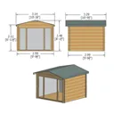 Shire Epping 10x10 Toughened glass Apex Tongue & groove Wooden Cabin