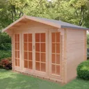 Shire Epping 10x10 Toughened glass Apex Tongue & groove Wooden Cabin - Assembly service included