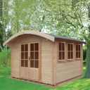 Shire Kilburn 10x14 Toughened glass Curved Tongue & groove Wooden Cabin