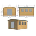 Shire Kilburn 12x14 Toughened glass Curved Tongue & groove Wooden Cabin - Assembly service included