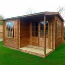 Shire Ringwood 12x13 Toughened glass Apex Tongue & groove Wooden Cabin - Assembly service included