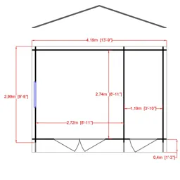 Shire Bourne 14x10 Toughened glass Apex Tongue & groove Wooden Cabin - Assembly service included