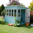 Shire Sun Pent 8x6 Pent Dip treated Shiplap Wooden Shed with floor