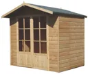 Shire Lumley 7x5 Toughened glass Apex Shiplap Wooden Summer house (Base included)