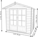 Shire Lumley 7x5 Toughened glass Apex Shiplap Wooden Summer house (Base included)