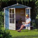 Shire Lumley 7x5 Toughened glass Apex Shiplap Wooden Summer house (Base included) - Assembly service included