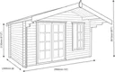 Shire Cannock 10x8 Toughened glass Apex Tongue & groove Wooden Cabin