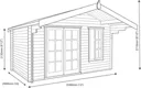 Shire Cannock 12x10 Toughened glass Apex Tongue & groove Wooden Cabin