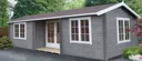 Shire Elveden 26x14 Toughened glass Apex Tongue & groove Wooden Cabin
