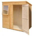 Shire Caldey 6x4 Pent Dip treated Shiplap Wooden Shed with floor (Base included) - Assembly service included