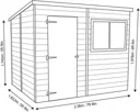 Shire Caldey 8x6 Pent Dip treated Shiplap Wooden Shed with floor