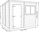 Shire Caldey 8x6 Pent Dip treated Shiplap Wooden Shed with floor (Base included)