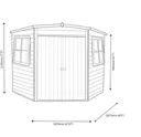 Shire Murrow 7x7 Pent Dip treated Shiplap Honey brown Wooden Shed with floor - Assembly service included
