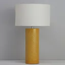 Inlight Dactyl Embossed ceramic Ochre Cylinder Table light