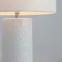 Dactyl Embossed ceramic White Table light