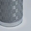 Inlight Hektor Woven Polished Silver effect LED Cylinder Table lamp
