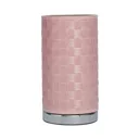 Inlight Hektor Polished Pink Woven effect LED Cylinder Table lamp