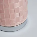 Inlight Hektor Polished Pink Woven effect LED Cylinder Table lamp