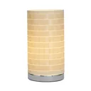 Inlight Hektor Woven Polished Ivory LED Cylinder Table lamp