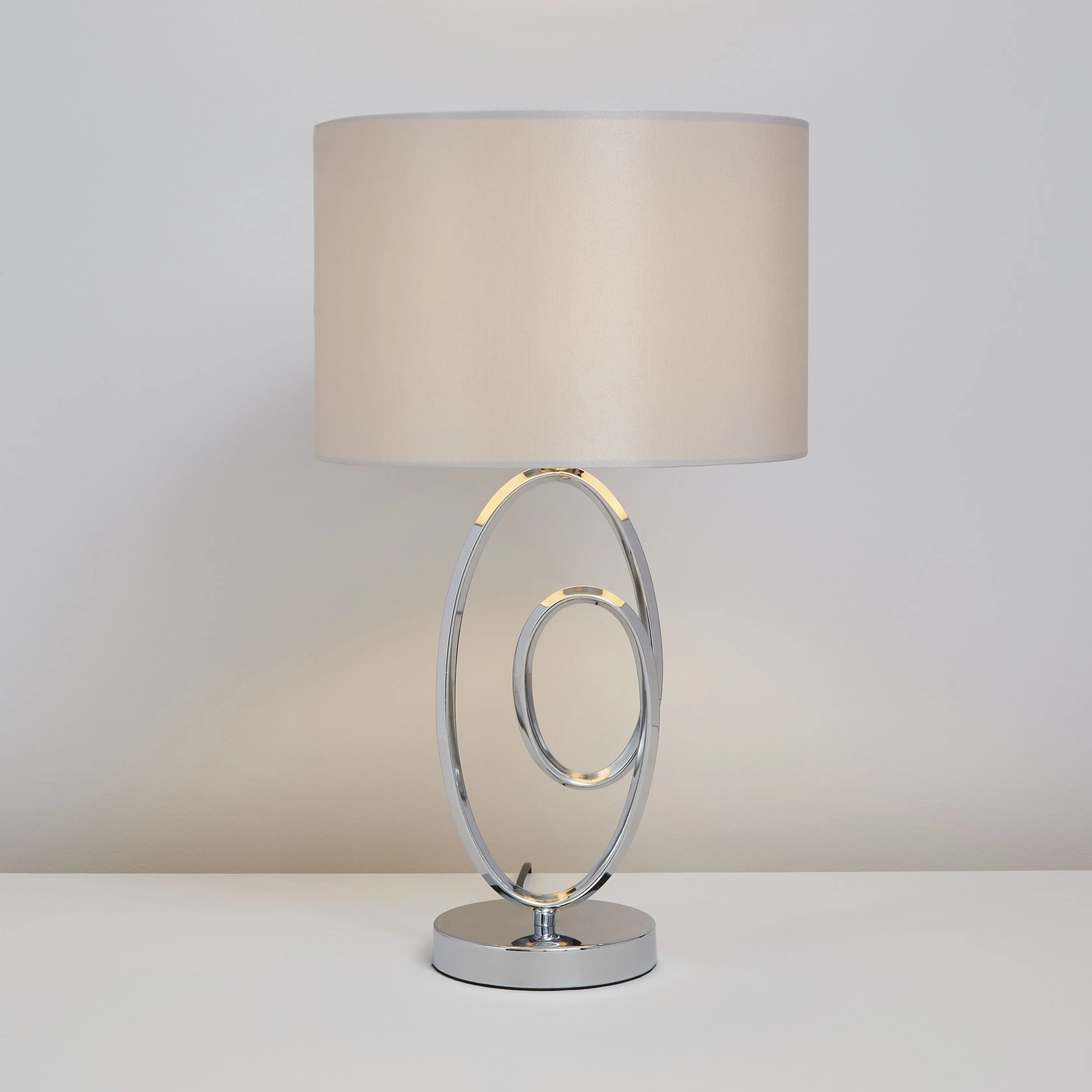 Inlight Hercule Spiral Polished Silver effect LED Table lamp