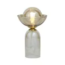 Inlight Alauda Polished Clear Gold effect LED Straight Table lamp