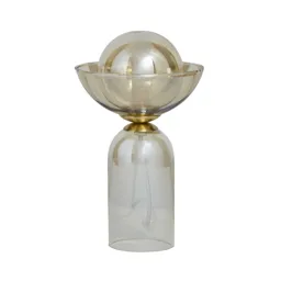 Inlight Alauda Polished Clear Gold effect LED Straight Table lamp