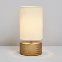 Inlight Hebe Embossed Polished Gold effect LED Cylinder Table lamp, Set of 2