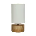 Inlight Hebe Embossed Polished Gold effect LED Cylinder Table lamp, Set of 2