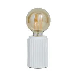 Inlight Lipp Ribbed White LED Cylinder Table lamp
