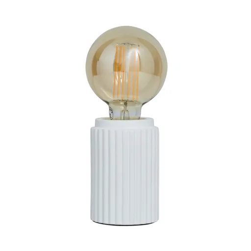 Inlight Lipp Ribbed White LED Cylinder Table lamp