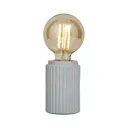 Inlight Lipp Ribbed Grey LED Cylinder Table lamp