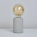 Inlight Lipp Ribbed Grey LED Cylinder Table lamp