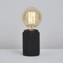 Inlight Lipp Ribbed Black LED Cylinder Table lamp