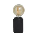 Inlight Lipp Ribbed Black LED Cylinder Table lamp