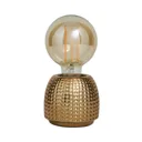 Inlight Hidal Embossed Gold effect LED Cylinder Table lamp