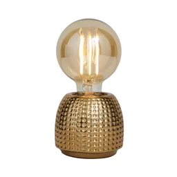 Inlight Hidal Embossed Gold effect LED Cylinder Table lamp