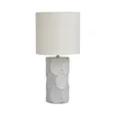 Mona Scalloped Ivory LED Cylinder Table lamp
