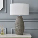 Stone Crackle effect LED Cylinder Table lamp