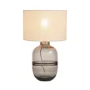 Piazza Brown Smoky tinted effect LED Cylinder Table lamp