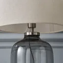 Piazza Brown Smoky tinted effect LED Cylinder Table lamp