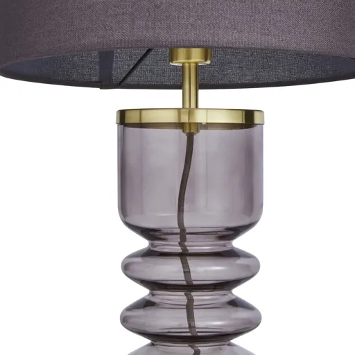 The Lighting Edit Mimi Ribbed Smoky tinted effect LED Table lamp