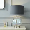 Carina Ball Nickel effect LED Round Table lamp