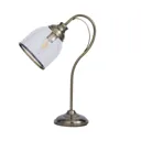 The Lighting Edit Catio Brushed Antique brass effect LED Table lamp