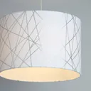 Carme White Silver effect Drum shade Light shade (D)300mm