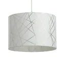 Carme White Silver effect Drum shade Light shade (D)300mm