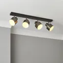 Aurora Pewter & black Gun metal effect Mains-powered 4 lamp Spotlight bar