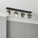Aurora Pewter & black Gun metal effect Mains-powered 4 lamp Spotlight bar