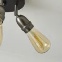 Catalyst Pewter & black Gun metal effect Mains-powered 3 lamp Spotlight