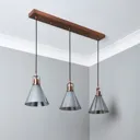 Dafyd Cone Antique copper effect 3 Lamp Pendant ceiling light, (Dia)900mm